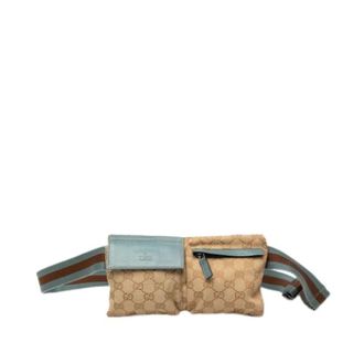 Gucci Pre-owned Canvas Belt Bag - Dames - Pre-owned - Beige - Maat: ONE Size Leer