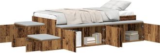 vidaXL Cama con almacenamiento Madera vieja 234 x 118 x 53.5 cm Vidaxl