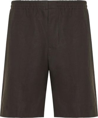 Ermenegildo Zegna elasticated-waist tailored shorts - men - Linen/Flax - 56 - Black