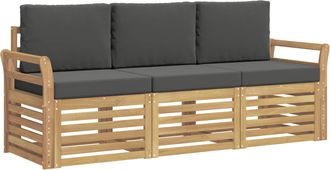 vidaXL Juegos De Sof&aacute;s 3 Uds. Blanco Y Antracita Polyester Vidaxl