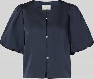 Neo Noir Neo Noir Cropped Hemdbluse mit Knopfleiste Modell Aisa in Dunkelblau, Größe 34