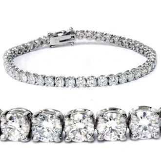 Pompeii3 7 TCW 14k White Gold Diamond Round Cut Tennis Bracelet