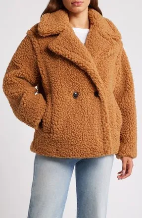 UGG Gertrude Teddy Faux Shearling Coat in Che at Nordstrom Rack, Size X-Large