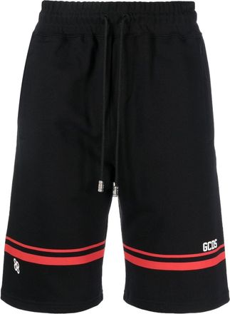 GCDS logo-print track shorts - men - Cotton - L - Black