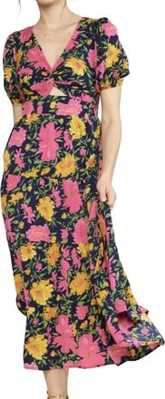 Entro Floral Print Maxi Dress In Navy