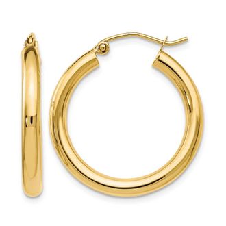Diamond2Deal 14K Yellow Gold Round Shape Hoop Earrings