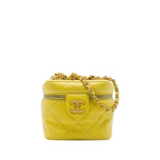 Chanel Pre-owned Mini Zip-Around Crossbody Bag - Dames - Pre-owned - Geel - Maat: ONE Size Leer