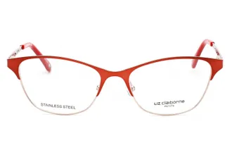 Liz Claiborne L465 Cat Eye Metal Eyeglasses - Red