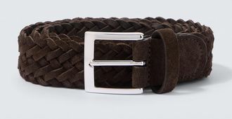 Kiton Woven suede belt