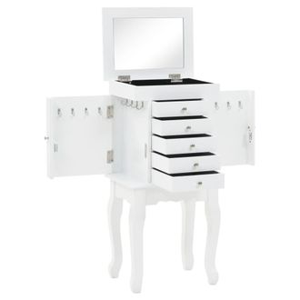 Berkfield Home Free Standing Jewelery Cabinet White