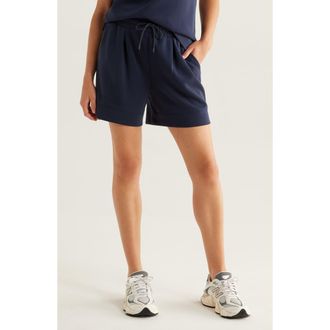 Zella Ultra Soft High Waist Knit Shorts in Navy Sapphire at Nordstrom, Size X-Small