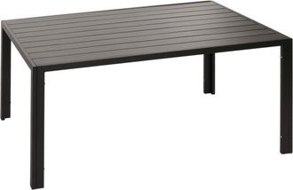 Hhg Nunca Usado] Mesa De Comedor De Aluminio Hhg 601, Mesa Bistro Mesa De Jard&iacute;n Mesa De Balc&oacute;n, Resistente A La Intemperie 140x80cm, Gris Claro