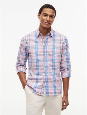 Tommy Hilfiger Mens Regular Fit Plaid All-Day Shirt - Pink - XXXL
