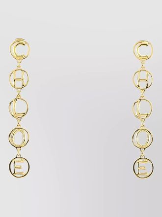 Chlo&eacute; brass drop earrings