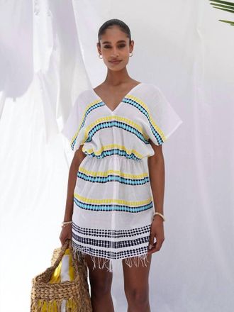 Lemlem Sediri Short Patio Dress In White