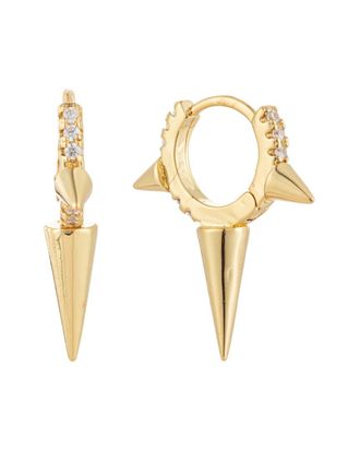 Eyecandy LA Eye Candy La Luxe Collection 18K Plated Cz Spike Huggie Earrings