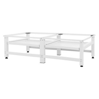 ML Design Ml-design Pedestal Doble Para Lavadora O Secadora Blanco 124 X 55 X 37 Cm De Acero, Capacidad Hasta 150kg X2 Soporte Base Estable Y Robusta Bastidor U