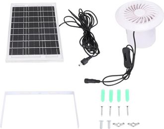 OEM Ventilador Extractor Solar De 6 W, Panel Solar De Silicio Monocristalino, Kit De Ventilador Redondo Para Refugio De Animales, Gallinero O Invernadero