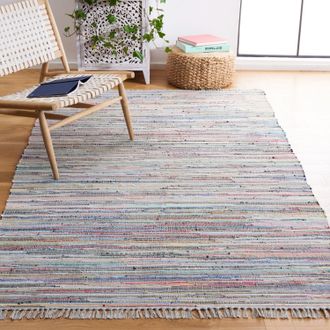 Safavieh Rag Rug Hand Made Area rug, Grey / Multi Bohemian Style Non-Shedding