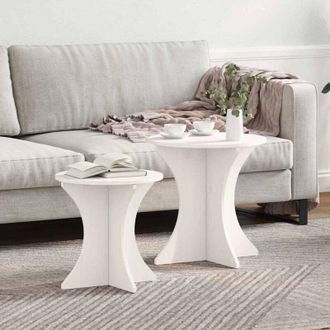 vidaXL Tavolino da salotto 2 pcs Bianco 46 x 46 x 47 cm - Vidaxl