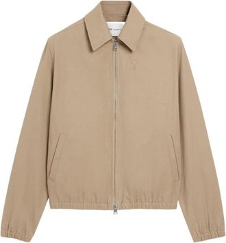 Ami De Coeur Zipped Jacket - Heren - Zomerjassen - Beige - S - Katoen - Jassen