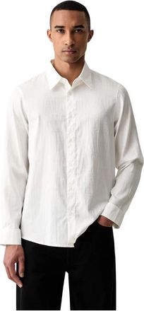 A|X Armani Exchange Jacquard Katoenen Shirt - Heren - Zakelijke Overhemden - Wit - XL - Katoen - Overhemden