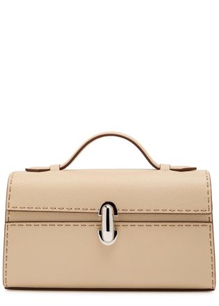 Savette Symmetry Grained Leather Pochette - Beige - One Size