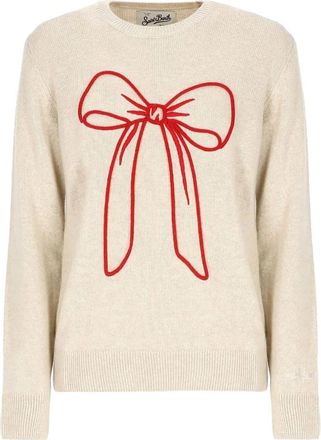 MC2 Saint Barth New Queen M ronde hals trui - Dames - Ronde hals truien - Beige - L - Truien & Vesten