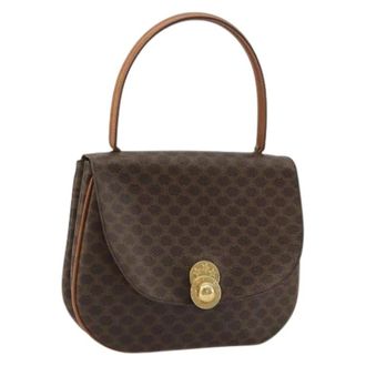 Celine Pre-owned Handbags, female, Brown, Size: ONE SIZE Pre-owned Vintage Macadam Canvas Hand Bag