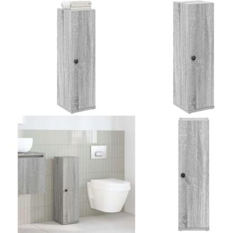 vidaXL Mobile da Bagno con Portarotolo Grigio Sonoma 20,5x22x72 cm - Armadio da bagno con portarotolo - Armadio da bagno grigio