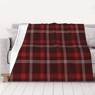 OEM Manta Navide&ntilde;a De Lana A Cuadros, Supersuave Y C&oacute;moda, Apta Para Hombres, Mujeres Y Ni&ntilde;os De Todas Las Edades, Perfecta Para La Cama. Extra Suave, 80 
