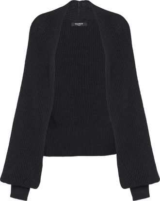 Balmain Cardigan a coste - Nero