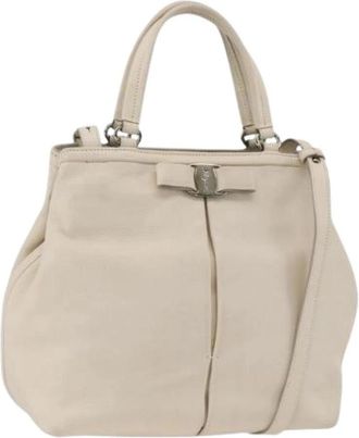 Ferragamo Pre-owned Handtas - Dames - Vintage Handtas - Wit - ONE Size - Leer - Vintage