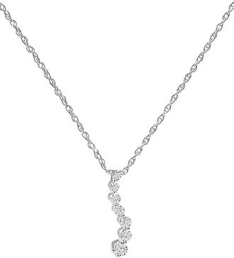House of Brilliance Haus Of Brilliance Silver 0.25 Ct. Tw. Lab-Grown Diamond Pendant Necklace