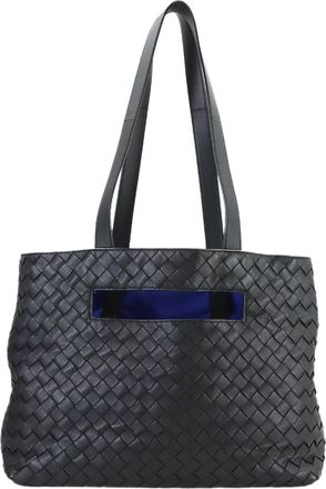 Bottega Veneta Black Intrecciato Handbag Tote Bag (Pre-Owned)
