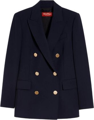 Max Mara Dames, Jassen, Blauw, Maat: 2XL