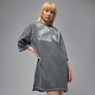 Nike Jordan Womens Jordan Flight T-Shirt Dress in Grey | HQ9196-068