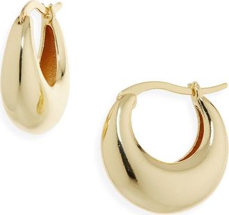 Nordstrom Demi Fine Dome Hoop Earrings in 14K Gold Plated at Nordstrom
