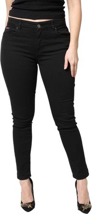 Dolce & Gabbana Womens Black Cotton Mid Waisted Skinny Denim Jeans Elastane Clothing
