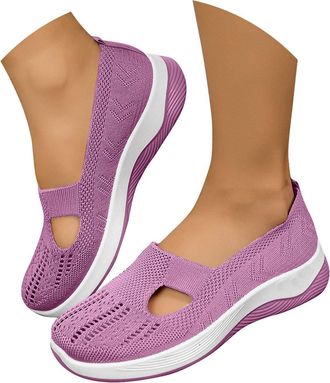 Generic Womens Comfort Walking Shoes, Woven Lightweight Breathable Orthopedic Sneakers with Soft Sole, Comfortable Breathable Arch Support and Stretch Fit Wid