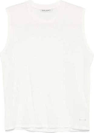 Our Legacy Sleeveless Tops, male, White, Size: 2XL White Tank Top for Breathing