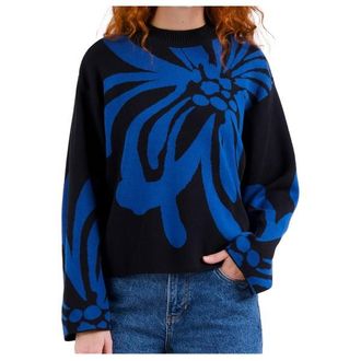 Dedicated Sweater Limhamn Big Flower Pullover f&uuml;r Damen | blau