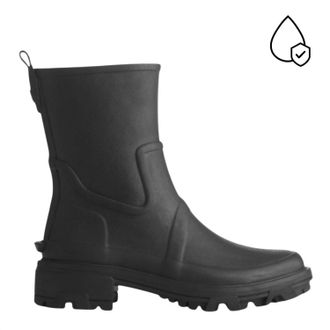 Rag & Bone Womens Shiloh Combat Rain Boot In Black