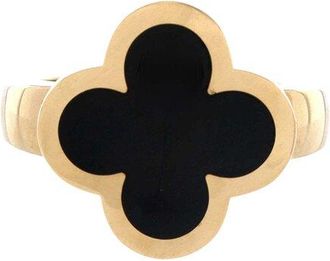 Van Cleef & Arpels 18K Gold Pure Alhambra Ring 18K Yellow Gold And Onyx (Authentic Pre-Loved)