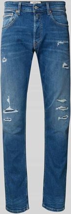 Replay Straight Fit Jeans mit Destroyed-Look Modell GROVER in Jeansblau, Größe 30/32