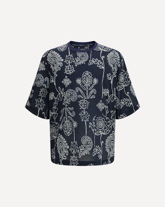 Giorgio Armani Cotton T-shirt with all over pattern Male M