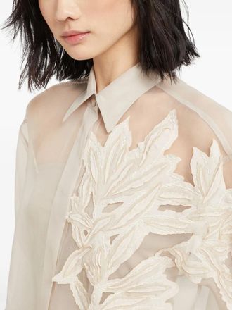 Brunello Cucinelli Womens Flora-Appliqu&eacute; Shirt Ss25 W
