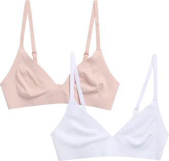 Honeydew Intimates Cool Luxe Assorted 2-Pack Wireless Bras in White/Beige at Nordstrom Rack, Size Large/x-Large