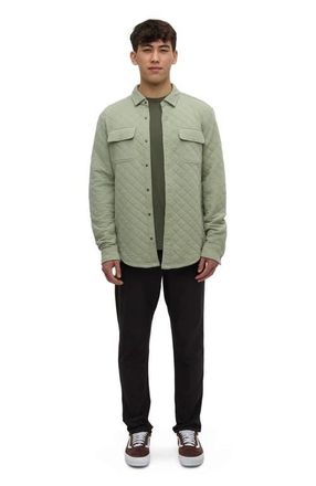 tentree Quilted Colville Shacket in Light Moss Heather at Nordstrom, Size Xx-Large