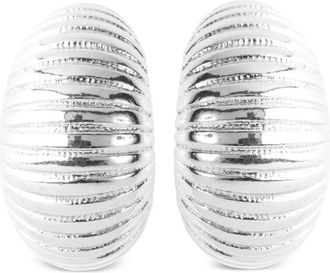 Susan Caplan Vintage 1980s Monet clip-on hoop earrings - women - Silver Plated - One Size